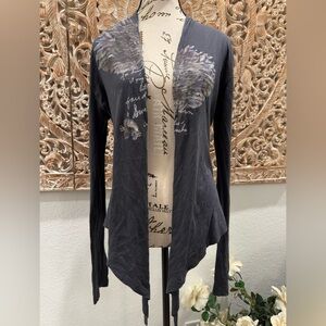 Paige Moore for Nest Gray Artistic Lightweight, Asymmetrical Cardigan- size S